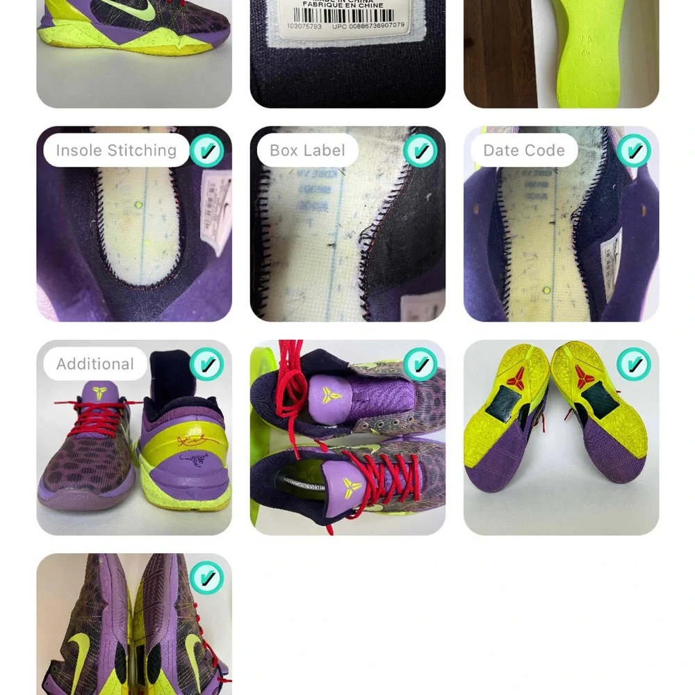 Nike Zoom Kobe 7 VII GS 7Y Christmas Cheetah Purple 505399-500 Women’s Size 8.5 - Picture 16 of 16